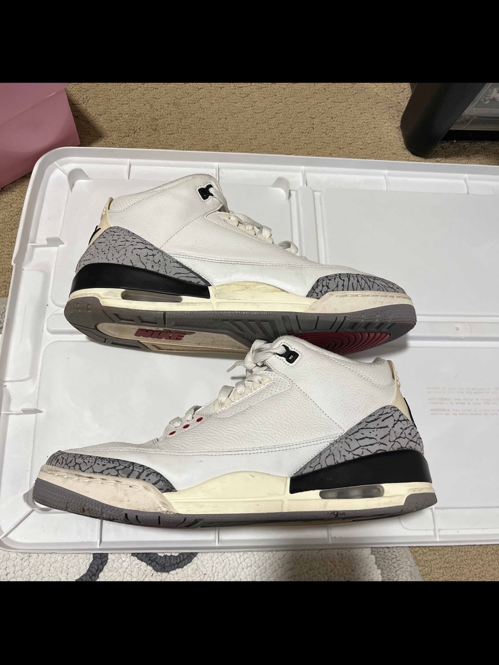 Nike Air Jordan 3 Retro Og White Cement Reimagined Sneakers Size 12 DN3707 100